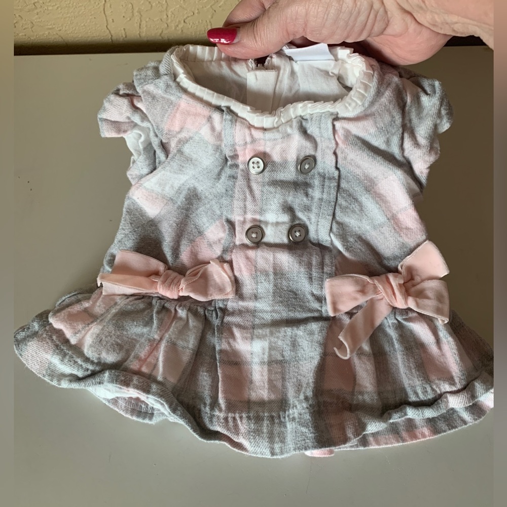 Edgehill Collection Newborn Girl Pink & Gray Top